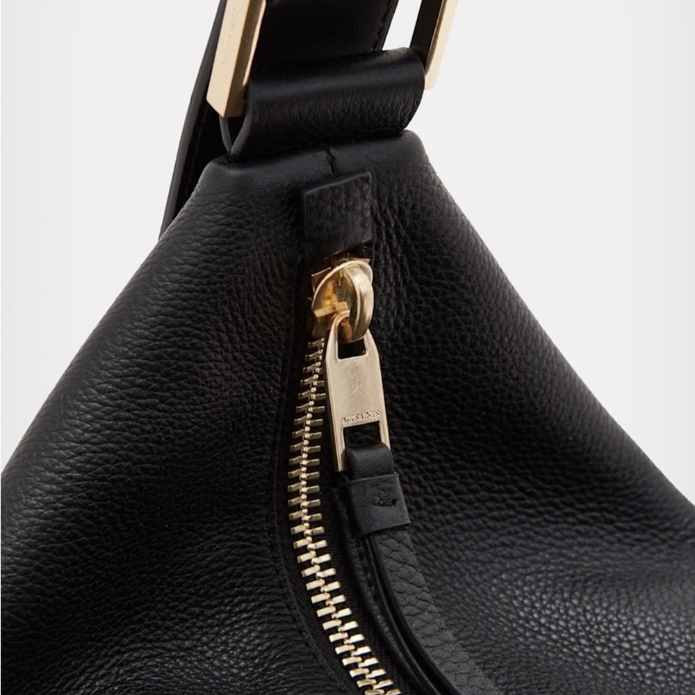 All Saints Edbury Leather Fringed Shoulder Bag - Picture 5 of 13